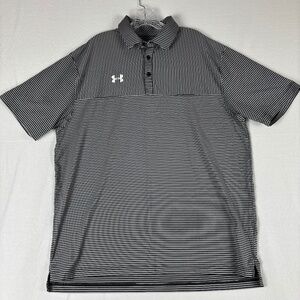 Under Armour Men's Polo Stripe black, grey Size XL Loose Fit